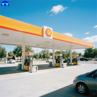 Structure de toit en acier préfabriqué lourd pour station-service, revêtement antirouille, pour le service de carburant au Sénégal