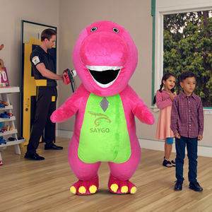 Disfraces de mascota inflables de <span class=keywords><strong>dinosaurio</strong></span> <span class=keywords><strong>Barney</strong></span> de tamaño real para caminar, Cosplay, vestido de fiesta de <span class=keywords><strong>dinosaurio</strong></span> inflable de 2m - Product Image 1