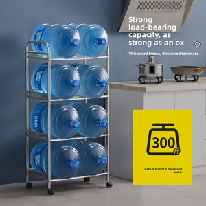 Étagère de rangement pour cuisine moderne minimaliste à 5 niveaux en acier inoxydable, <span class=keywords><strong>design</strong></span> portable et mobile, pour <span class=keywords><strong>micro</strong></span>-<span class=keywords><strong>ondes</strong></span> - Product Image 4
