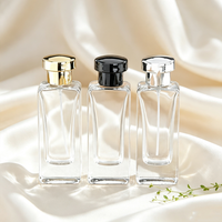 Flacons de parfum en verre de luxe 50 ml / 17 oz, flacons vaporisateurs rectangulaires en verre vides avec bouchon pompe, flacons de parfum en verre sur mesure