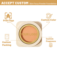 Poudre pressée mate, fond de teint correcteur, utilisable à sec et sous l'eau, contrôle du sébum, poudre fixatrice, maquillage du visage compact avec applicateur en houppette
