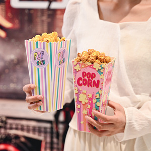 Popcorn Bucket Rectangle Disposable 190mm High Party Candy Box Popcorn Bowl 9cm Diameter 1L Capacity - Product Image 4