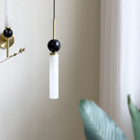 Lustre de plafond LED en fer et verre de luxe, lustre haut de gamme en cuivre/noir pour salon et chambre à coucher