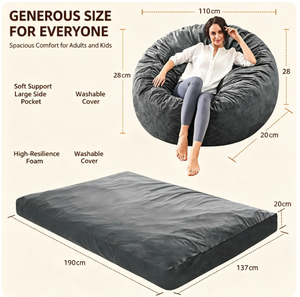 <span class=keywords><strong>Canapé</strong></span> paresseux 3-en-1 en tissu moelleux, tapis de sol convertible, chaise longue minimaliste <span class=keywords><strong>pour</strong></span> chambre à coucher, <span class=keywords><strong>coussin</strong></span> tatami - Product Image 3
