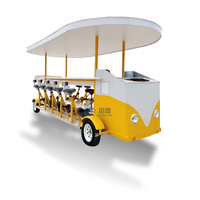 Vélo touristique électrique pour 18 passagers, vélo de ville, pub à pédales, bus à pédales, vélo pub, bus à bière, vélo