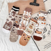 Chaussettes en coton tricotées pour femmes, motif dessin animé Labubu, collection Printemps 2026
