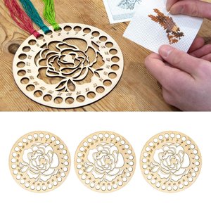 Planche <span class=keywords><strong>en</strong></span> <span class=keywords><strong>bois</strong></span> à trous multiples pour fils de point de croix, organiseur de fils de broderie attrayant, outil de rangement pour loisirs créatifs et couture DIY - Product Image 4