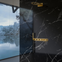 Nouveau design moderne, robinet de douche/baignoire en laiton à poignée unique, finition céramique, doré champagne, pour usage hôtelier, mitigeur à débit contrôlé