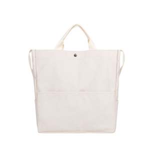 Sacs fourre-tout en toile de coton personnalisés, résistants, réutilisables, blancs et noirs, avec logo imprimé, poignées en coton, pour femmes - Product Image 1