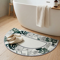 Tapis de salle de bain semi-circulaire antidérapant, séchage rapide, lavable en machine, doux et absorbant, pour entrée de salle de bain et décoration intérieure