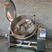 Marmite de cuisson commerciale automatique avec agitateur, sans grumeaux, inclinable industrielle pour la fabrication de caramel/confiture, pour purée d'ugali CE