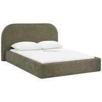 Nouveaux cadres de lit au design élégant avec tête de lit en lin, tailles double, queen et king, lits rembourrés avec sommiers à lattes en bois