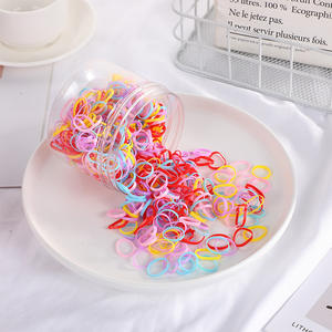 Bandas elásticas desechables coreanas para niños, sin pelusa, aproximadamente 500 unidades, negras, gruesas, de alta elasticidad, sencillas. - Product Image 1