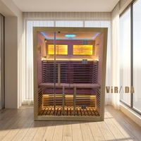Sauna Infrarroja de Bajo EMF para Interiores, de Madera de Hemlock, para 3 Personas, con Luz Roja y Sistema de Control Digital, Suministro de Fábrica