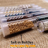 Perles rondes multicolores MIYUKI 10g en flacon de rangement, perles de verre de 2 mm, couleur AB 11/0, pour la création de bijoux DIY.