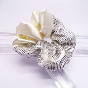 Serre-tête en tissu uni fait main à la mode avec cordon à cheveux en strass pour femme - Product Image 3