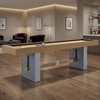 Table de shuffleboard en bois massif, table de jeu d'intérieur de luxe, placage de bois personnalisé, table de jeu de shuffleboard pour la maison, la villa, la salle de jeux