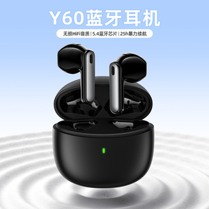 Tws <b>Bluetooth</b> Earphones Y60 Sport Half In Ear Wireless Touch Control Type C Charging Low Latency AAC Codec - Product Image 2