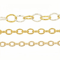 Chaîne de collier en or véritable 14 carats plaqué or, 1,8 mm, à motifs, chaîne ovale en forme de lien défaits, pour collier ras du cou, fabrication de bijoux