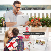 Cadre photo numérique personnalisable avec enregistrement vocal 30 secondes, 7,5 x 6,3 pouces, à poser ou à accrocher au mur, idéal pour les cadeaux