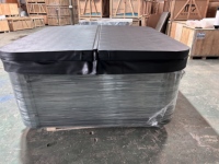 Jacuzzi carré autoportant moderne, spa relaxant avec hydromassage 31 jets, bain à remous complet avec échelle et couverture isolante