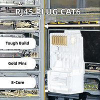 Module de connecteur RJ45 plaqué or pour câble Ethernet, connecteur réseau Easy-Thru pour Cat5E Cat6, connecteur RJ45 de haute qualité