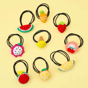 بيع بالجملة كولوفول رخيصة مرنة البطيخ الجزر الفراولة الكرز البرتقال الليمون لطيف الفاكهة الكروشيه العلاقات الشعر للفتيات الاطفال - Product Image 1