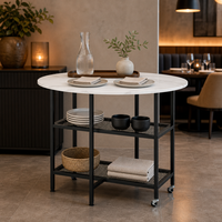Table à manger pliante moderne en bois avec roulettes verrouillables, design pliable, meubles de salle à manger, armoire et 4 chaises