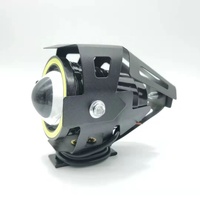 Phares de moto effet œil d'ange Led, feux de Spot pour motocyclette, Mini U7, 12v, projecteur pour Scooter, phare antibrouillard, lampe de conduite à faisceau haut et bas
