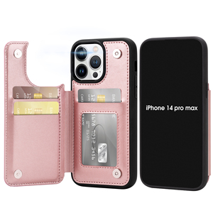 Fundas de Piel para Teléfono Móvil con Logotipo Personalizado, Funda Magnética Antigolpes con Tarjetero para iPhone 14 13 12 11 Pro Max - Product Image 1