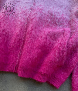 เสื้อถักแขนยาวมีซิปเสื้อแจ็กเก็ตผ้าขนแกะผ้าขนแกะคาร์ดิแกนสำหรับผู้ชาย KD - Product Image 4