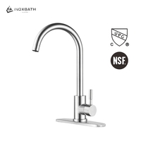 Robinet de cuisine moderne monocommande à poser en acier inoxydable 304 brossé, avec capteur sans contact et cartouche céramique à débit contrôlé