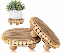 Plateaux de rangement en bois naturel les mieux notés pour la décoration du salon - Présentoir décoratif à un seul niveau pour plantes et bougies