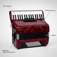 Accordéon portable 34 touches 60 basses avec interrupteurs de registre et sac de transport, instrument de musique pour la pratique et les petites performances
