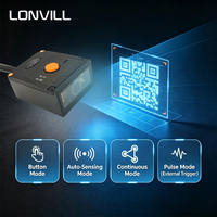 LONVILL Lecteur de codes-barres 2D filaire industriel fixe à détection automatique par bouton, modes de lecture multiples, déclenchement externe continu