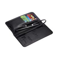 Portefeuille multifonctionnel en cuir PU, étui pour cartes, batterie externe, charge sans fil, entrée micro USB, capacité 6800mAh, prise en charge de la charge rapide