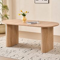 Table à manger ovale en bois de 70,8 pouces pour 6 personnes, style moderne farmhouse, meubles pour la cuisine et le salon