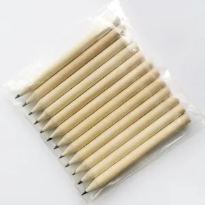 Barato al por mayor de tamaño pequeño lápiz de madera natural ecológico mini grafito lápiz de plomo lápices cortos HB para niños