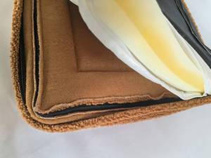 Braunes Memory-Komfort Rundes Katzen- & Hundebett aus Cord-Wolle Abnehmbar Waschbar Solides Design - Product Image 4