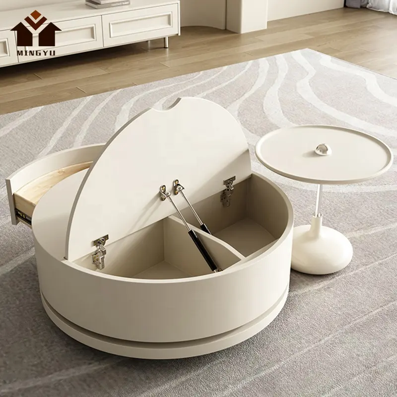 Современный журнальный столик в кремовом стиле, практичный дизайн, белый чайный столик, вилла, деревянный стол для гостиной