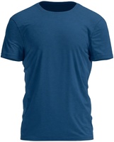 T-shirt en coton et polyester à manches courtes, col rond, basique, doux, respirant, léger, pour homme, personnalisable