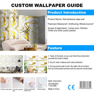 Mermer kendinden PVC yapıştırıcısı duvar kağıdı yatak odası oturma odası için su geçirmez ve fırçalayın dayanıklı arka plan duvar dekorasyon duvar kağıdı - Product Image 4