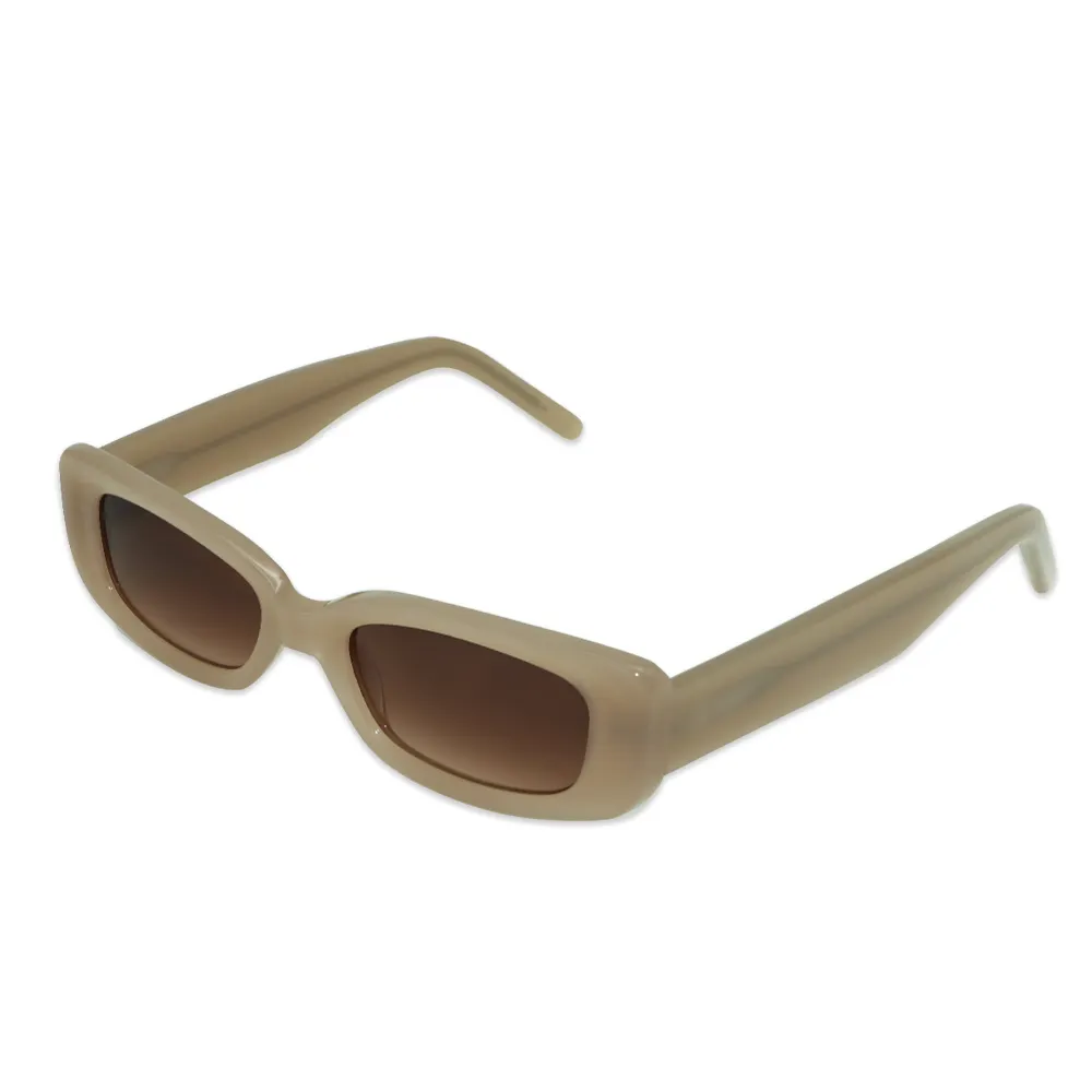 Yeetian Brown Lenses Rectangular Bio Acetate Frame 2023 New Arrivals Woman Custom Logo Sunglasses