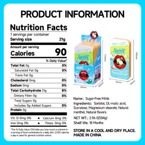 Chewing-gum à la menthe, bonbons durs au goût sucré, vitamine C, haleine fraîche, chewing-gum de haute qualité contenant du sucre, 84g, vente en gros - Product Image 4