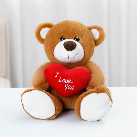 Милая мягкая плюшевая игрушка на заказ, коричневого цвета, мишка тедди «Love You», подарок на день Святого Валентина