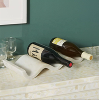 Porte-bouteille de vin et de champagne en marbre naturel ondulé, plateau décoratif pour la maison