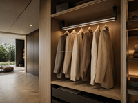 Système d'éclairage intégré pour tringle de penderie LED, éclairage de rail suspendu pour armoire moderne, éclairage intérieur YB4001-0