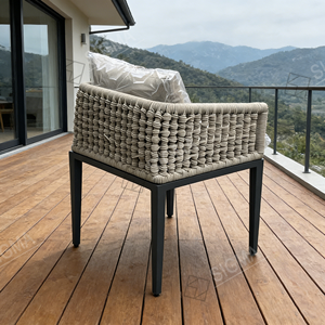 Poltrone da Esterno Sigma in Rattan PE Intrecciato con Telaio in Alluminio, Resistenti alle Intemperie, con Cuscino sullo Schienale - Le Più Vendute - Product Image 1