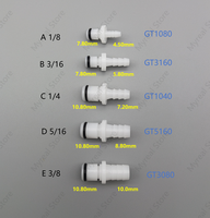 Raccords de tuyauterie basse pression 8 bars pour instruments de test, à déconnexion rapide sans clapets anti-retour
