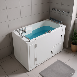 Bañera Modelo Leda de 132 cm de Longitud con Panel Lateral Izquierdo Cerrado para Personas Mayores - Product Image 3